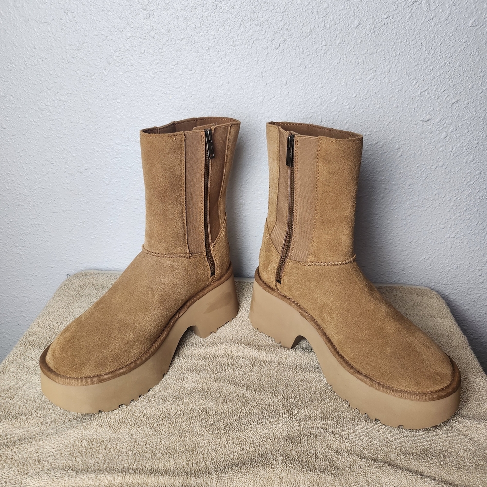 UGG Tan Suede Boots with Cozy Lining